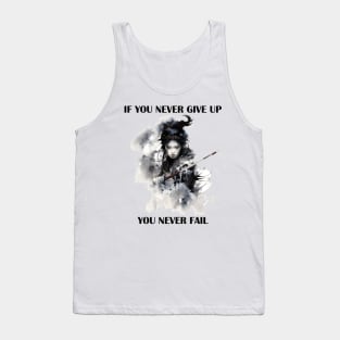 Unyielding Spirit - Woman Yautja Hunter Sumi-e Tank Top